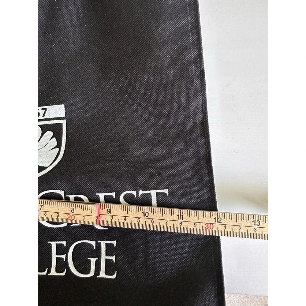 Cedar Crest College Black Tote Bag – Durable Book Bag / Reusable Market Shopper